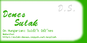 denes sulak business card